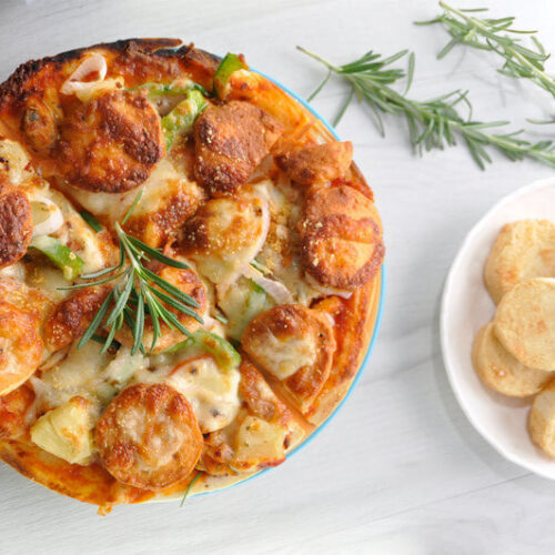 Cheese Tofu With Mixed Seafood Pizza