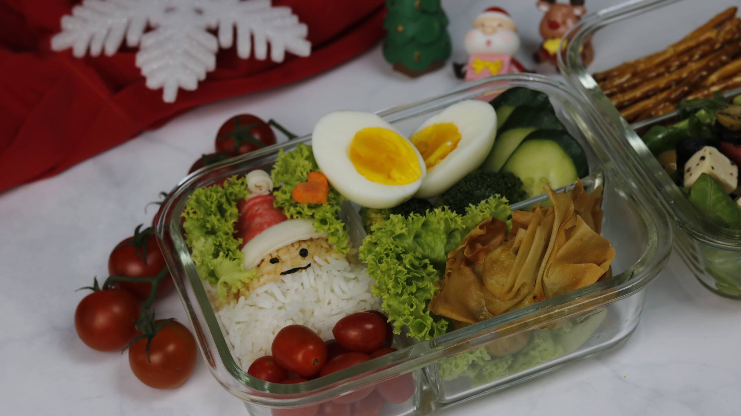 Christmas Bento - Crispy Fried Chicken Wonton