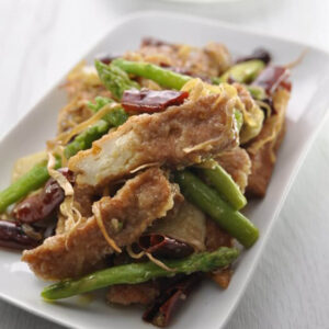 Stir Fry Fish Fingers With Dried Shredded Squid