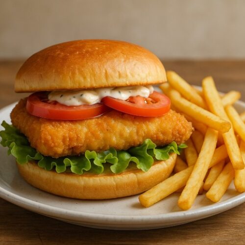 Sandwich Ikan dan Kentang Goreng